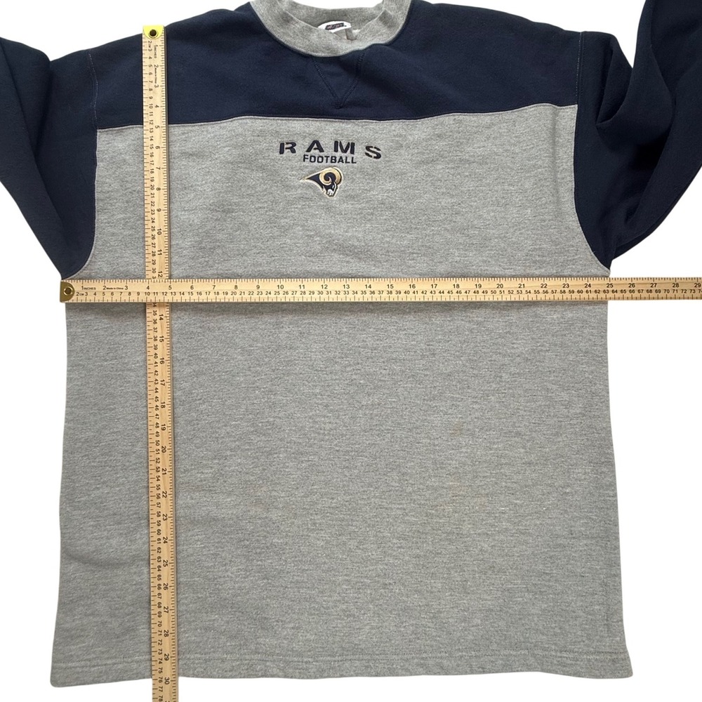 Vintage CSA St.Louis Rams Football Sweatshirt Mens XL Gray Navy Blue Embroidered - Picture 4 of 10